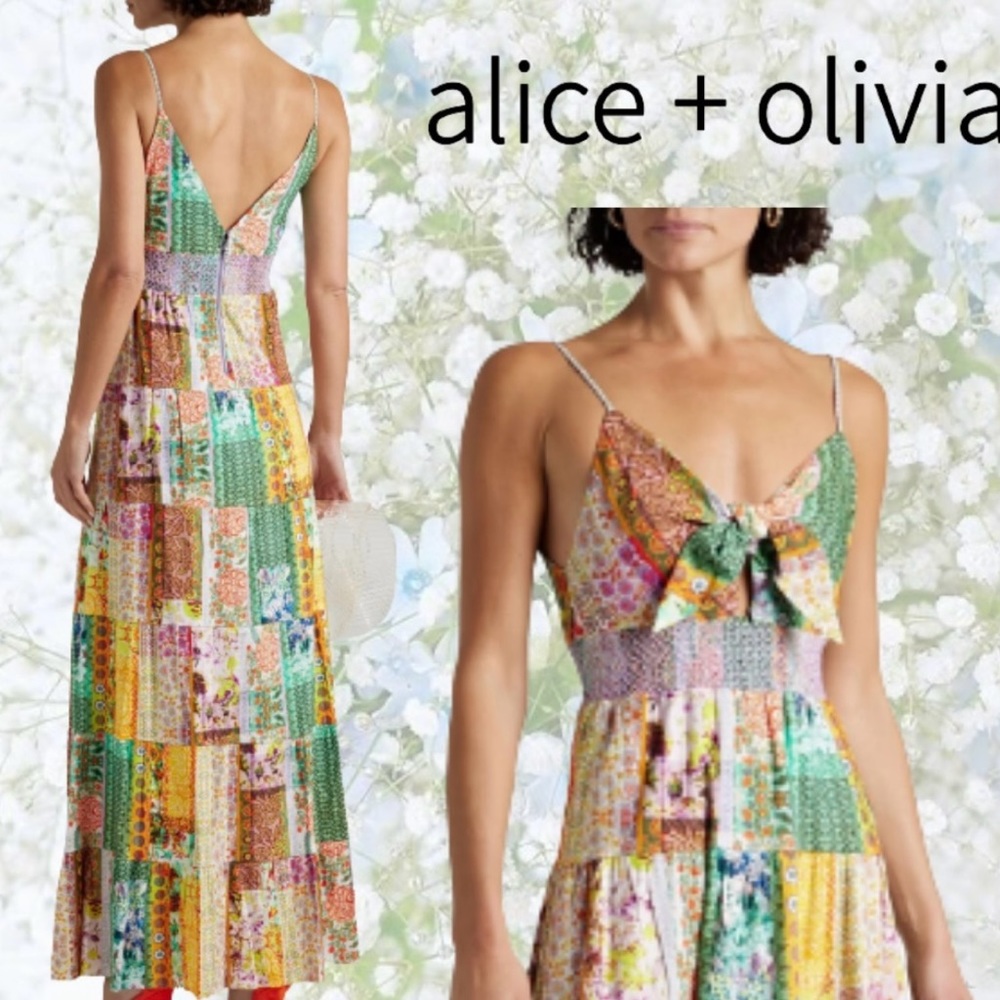 ALICE + OLIVIA
Karolina Paneled Linen Blend Maxi Dress